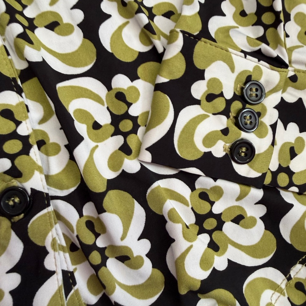 Philosophy Black And Olive Patterned Button-Down … - image 5
